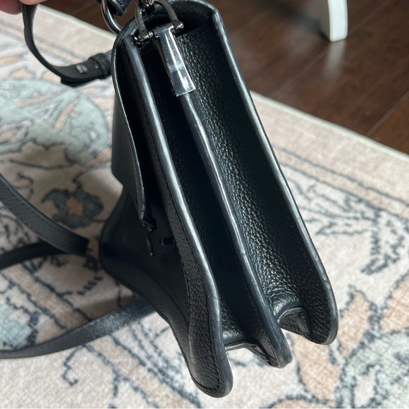 Botkier Valentina Black Pebbled Leather Crossbody Bag Purse - Picture 7 of 12